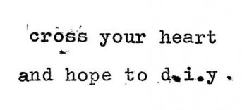 cross your heart and hope to d.i.y